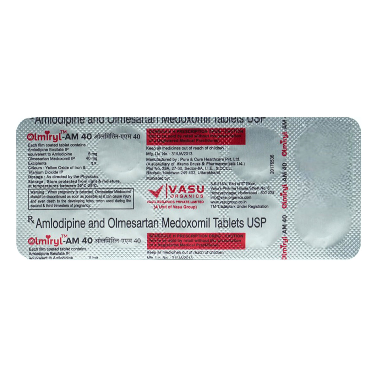 Olmiryl AM 40 Tablet 10's, Pack of 10 TabletS Olmiryl AM 40 Tablet 10's, Pack of 10 TabletS
