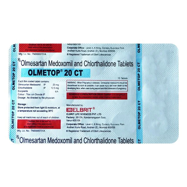 Olmetop 20 CT Tablet 15's, Pack of 15 TabletS