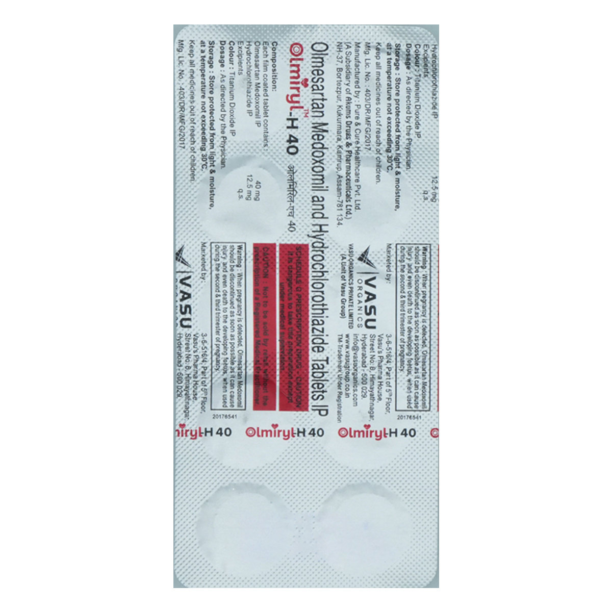 Olmiryl-H 40 Tablet 10's, Pack of 10 TabletS Olmiryl-H 40 Tablet 10's, Pack of 10 TabletS