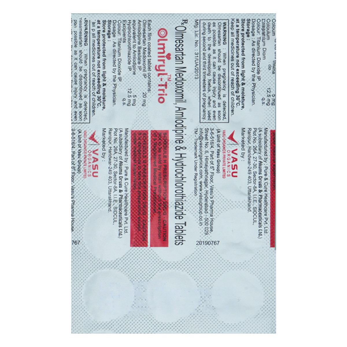 Olmiryl-Trio Tablet 15's, Pack of 15 TabletS Olmiryl-Trio Tablet 15's, Pack of 15 TabletS