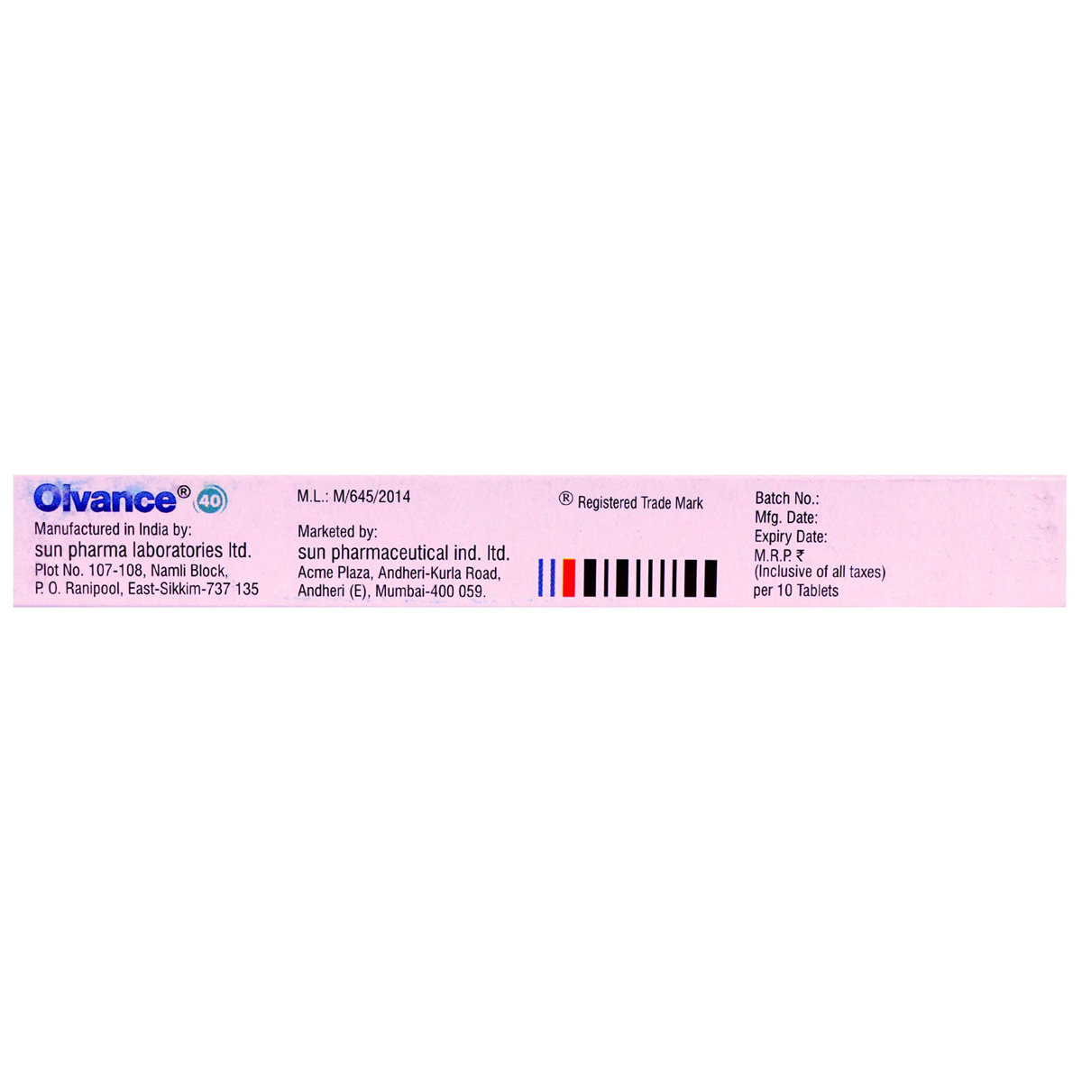 Olvance 40 Tablet 10's, Pack of 10 TABLETS Olvance 40 Tablet 10's, Pack of 10 TABLETS