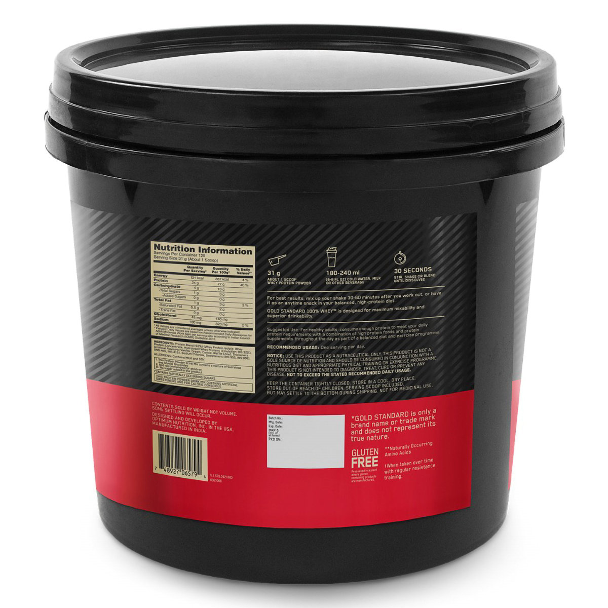 Optimum Nutrition (ON) Gold Standard 100% Whey Protein Vanilla Ice Cream Flavour Powder, 4 Kg, Pack of 1 Optimum Nutrition (ON) Gold Standard 100% Whey Protein Vanilla Ice Cream Flavour Powder, 4 Kg, Pack of 1