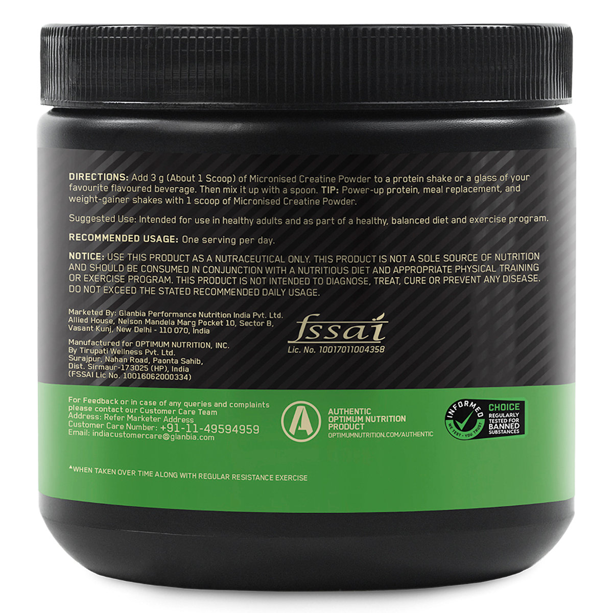 Optimum Nutrition (ON) Micronised Creatine Unflavour Powder, 250 gm, Pack of 1 Optimum Nutrition (ON) Micronised Creatine Unflavour Powder, 250 gm, Pack of 1