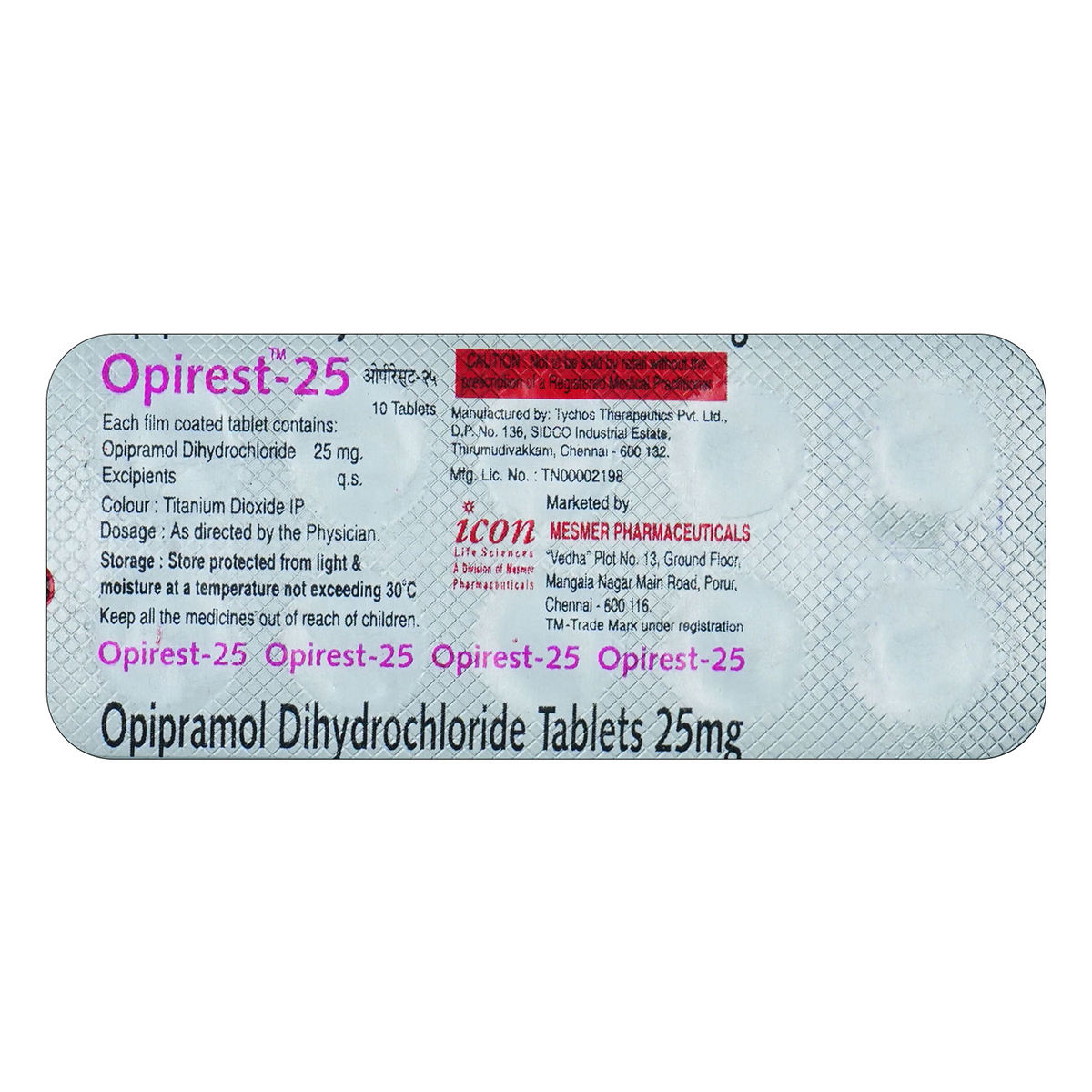 Buy Opirest-25 Tablet 10's Online