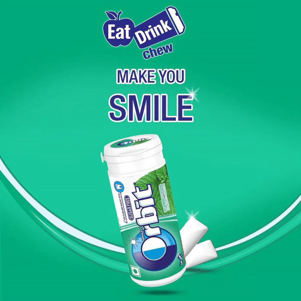 Wrigley's Orbit Sugar-Free Spearmint Flavoured Chewing Gum, 20 Count, Pack of 1 Wrigley's Orbit Sugar-Free Spearmint Flavoured Chewing Gum, 20 Count, Pack of 1