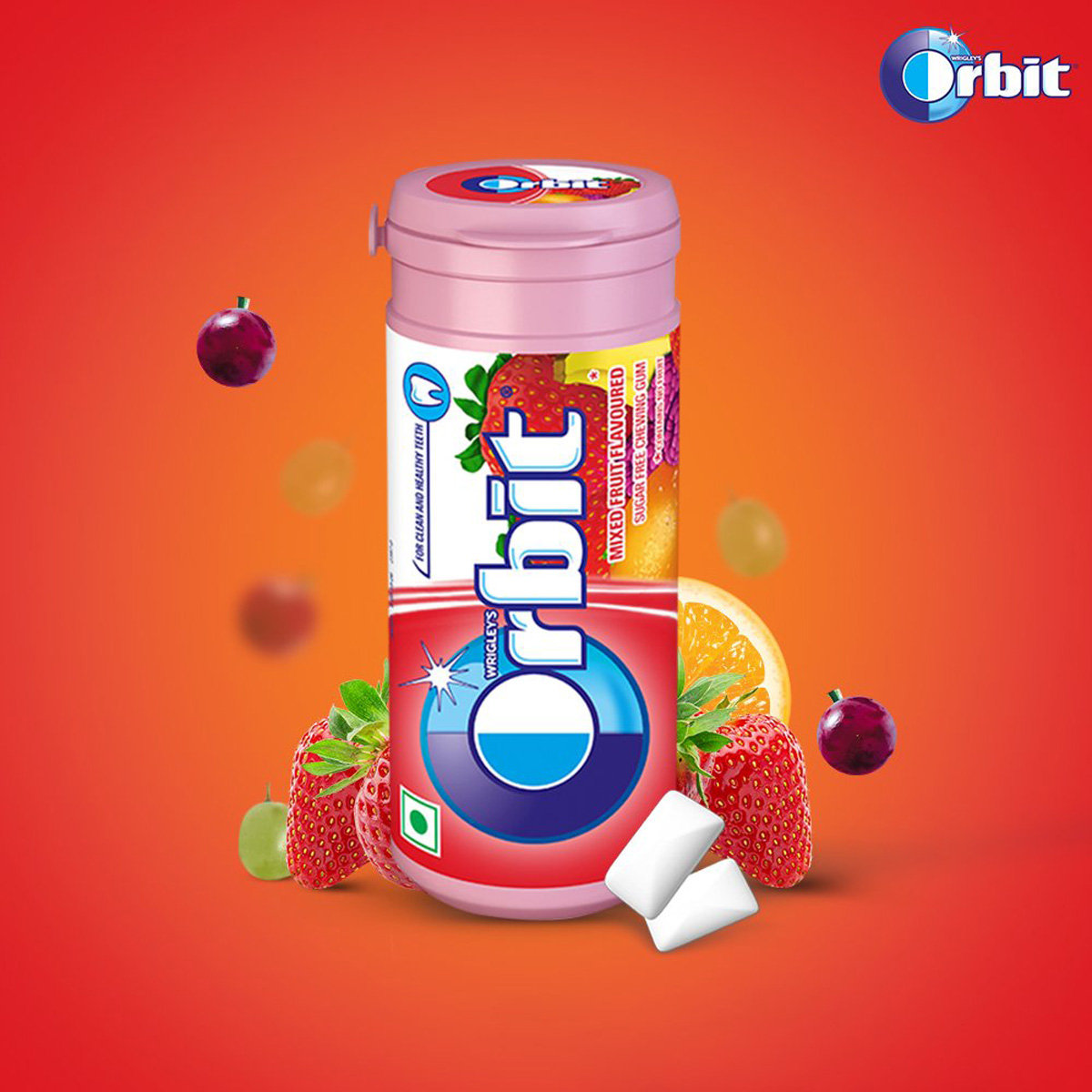 Wrigley Orbit Mixed Fruit Sugar Free Chewing Gum, 22 gm, Pack of 1 Wrigley Orbit Mixed Fruit Sugar Free Chewing Gum, 22 gm, Pack of 1