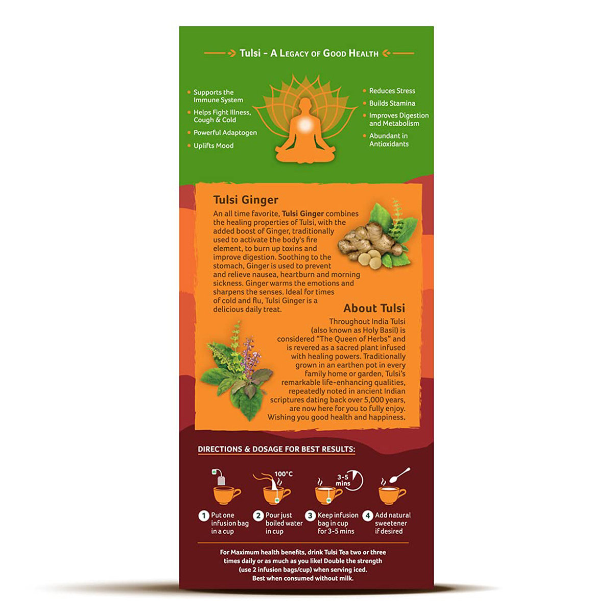 Organic India Tulsi Ginger Infusion Tea Bags, 25 Count, Pack of 1 Organic India Tulsi Ginger Infusion Tea Bags, 25 Count, Pack of 1