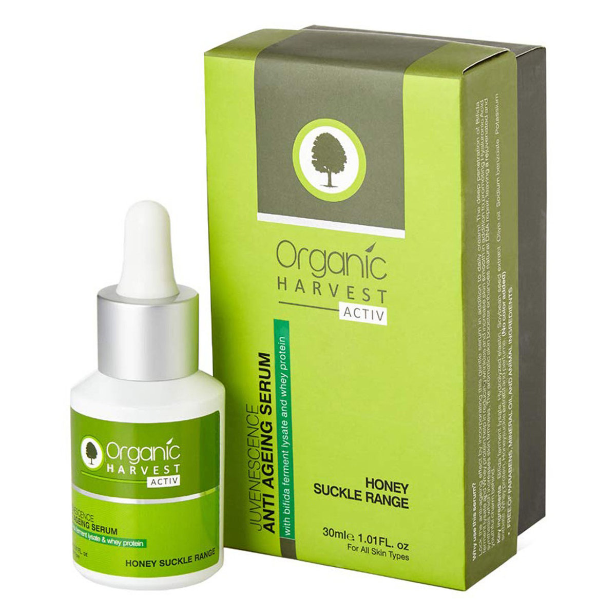 Organic Harvest Juvenescence Anti-Ageing Serum 30 ml | With Bifida Ferment Iysate & Whey Protein | Honey Suckle | Reduce Wrinkles | Enhance Skin Firmness | For All Skin Type, Pack of 1 Organic Harvest Juvenescence Anti-Ageing Serum 30 ml | With Bifida Ferment Iysate & Whey Protein | Honey Suckle | Reduce Wrinkles | Enhance Skin Firmness | For All Skin Type, Pack of 1