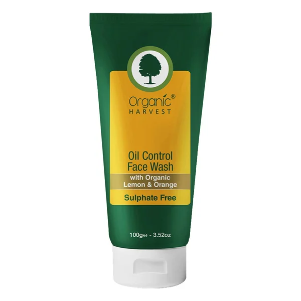 Organic Harvest Oil Control Face Wash 100 gm | With Organic Lemon &amp; Orange | Controls Excess Oil | For Oily &amp; Sensitive Skin, Pack of 1