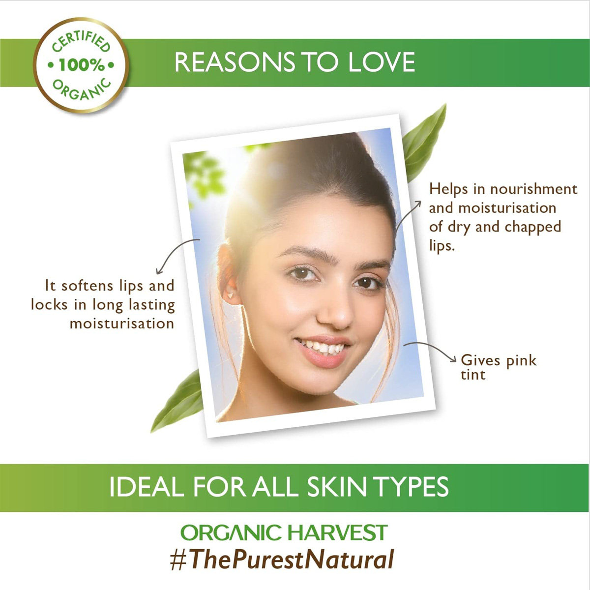 Organic Harvest Pink Tinted Lip Balm 10 gm | Formulated With 100% Organic Lily | Hydrates & Nourishes Dry, Chapped Lips | 100% Certified Organic | For Dry Lips, Pack of 1 Organic Harvest Pink Tinted Lip Balm 10 gm | Formulated With 100% Organic Lily | Hydrates & Nourishes Dry, Chapped Lips | 100% Certified Organic | For Dry Lips, Pack of 1