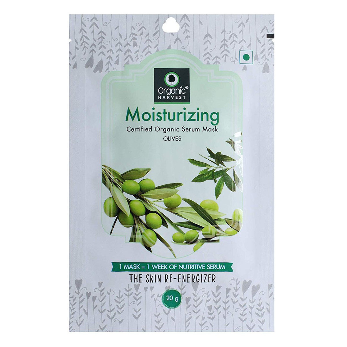 Organic Harvest Moisturizing Serum Mask 20 gm | With Olive Oil | Long lasting Skin Moisturisation | Oragnic, Pack of 1 Organic Harvest Moisturizing Serum Mask 20 gm | With Olive Oil | Long lasting Skin Moisturisation | Oragnic, Pack of 1