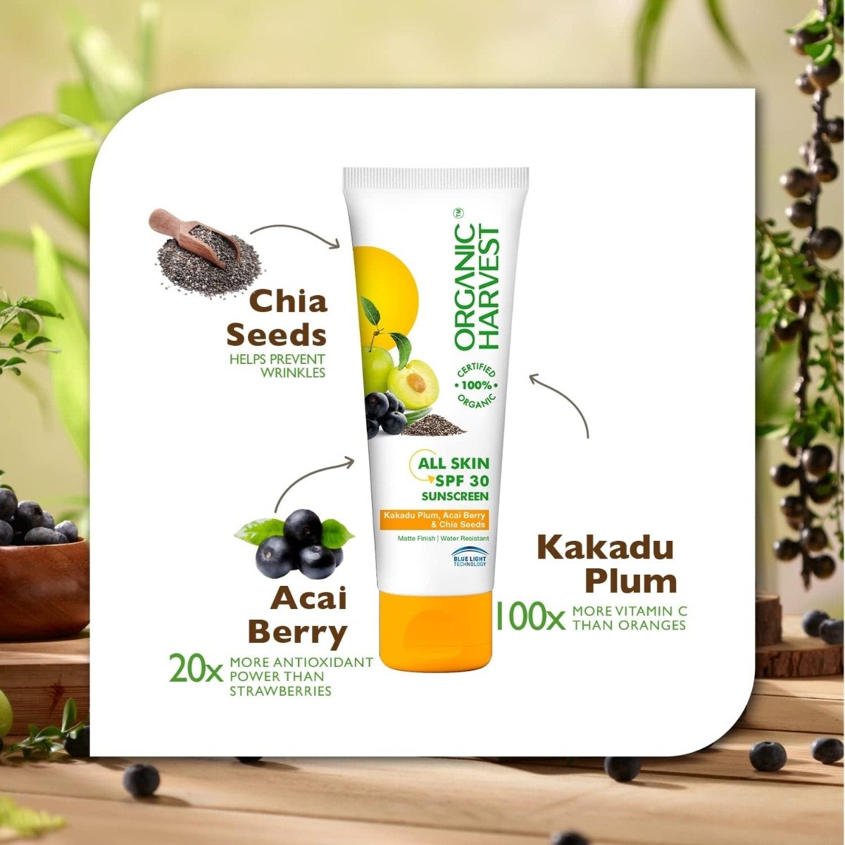 Organic Harvest SPF 30 Sunscreen Cream for All Skin, 100 gm, Pack of 1 Organic Harvest SPF 30 Sunscreen Cream for All Skin, 100 gm, Pack of 1