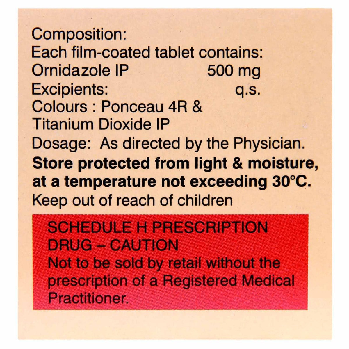 Ornida Tablet 10's, Pack of 10 TABLETS Ornida Tablet 10's, Pack of 10 TABLETS