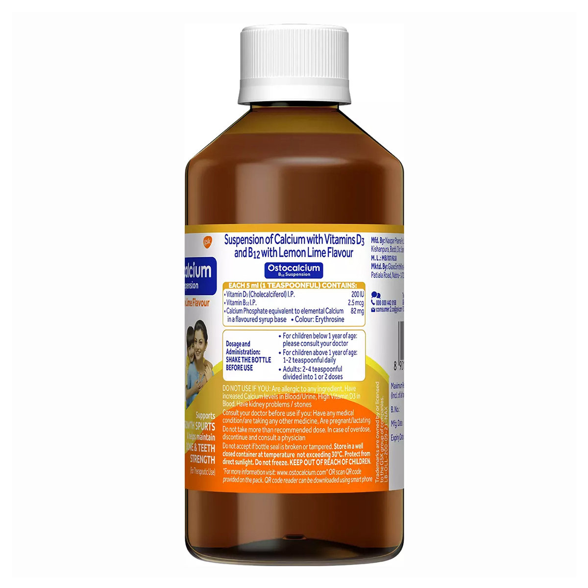 Ostocalcium Lemon Lime Flavour Syrup, 200 ml, Pack of 1 Ostocalcium Lemon Lime Flavour Syrup, 200 ml, Pack of 1