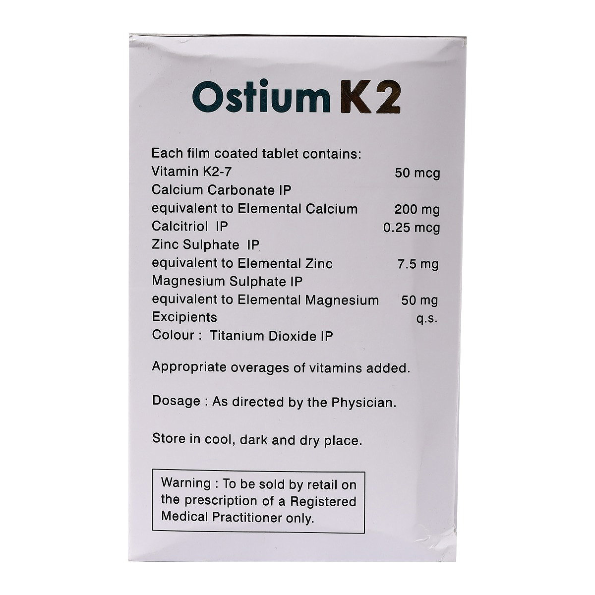 Ostium K2 Tablet 15's, Pack of 15 TABLETS Ostium K2 Tablet 15's, Pack of 15 TABLETS