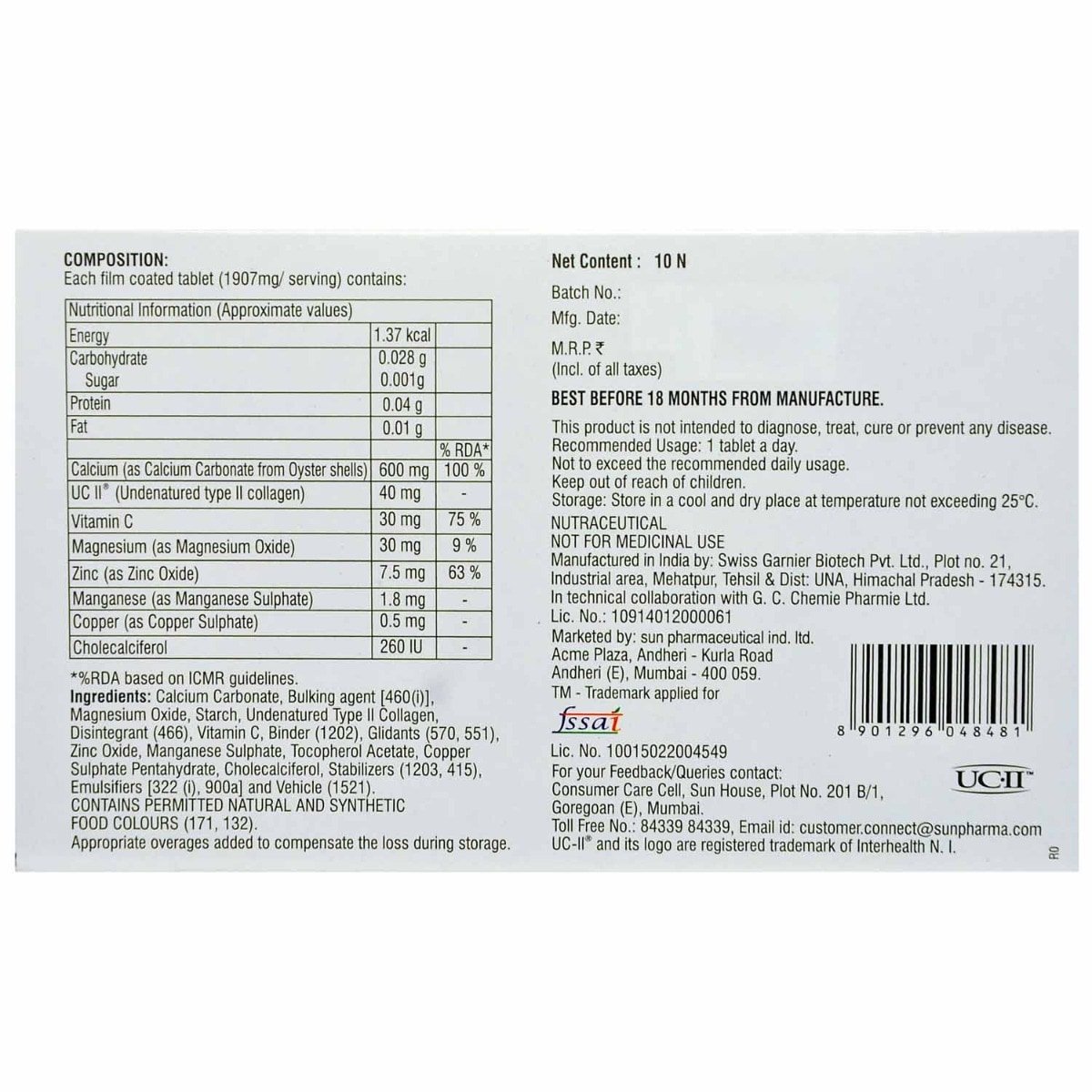 Ostoshine Tablet 10's, Pack of 10 Ostoshine Tablet 10's, Pack of 10