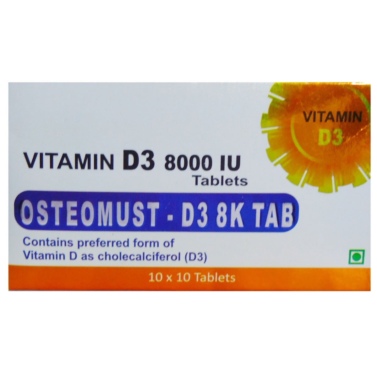 Osteomust-D3 8K Tablet 10's, Pack of 10 Osteomust-D3 8K Tablet 10's, Pack of 10