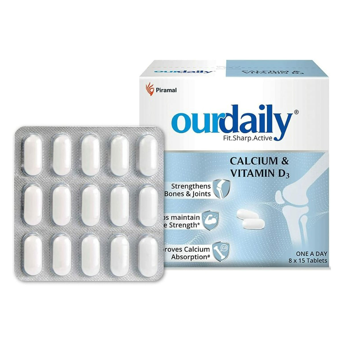 Buy Ourdaily Calcium & Vitamin D3, 15 Tablets Online