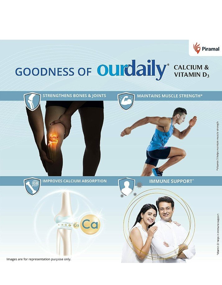 Ourdaily Calcium & Vitamin D3, 15 Tablets, Pack of 15 Ourdaily Calcium & Vitamin D3, 15 Tablets, Pack of 15