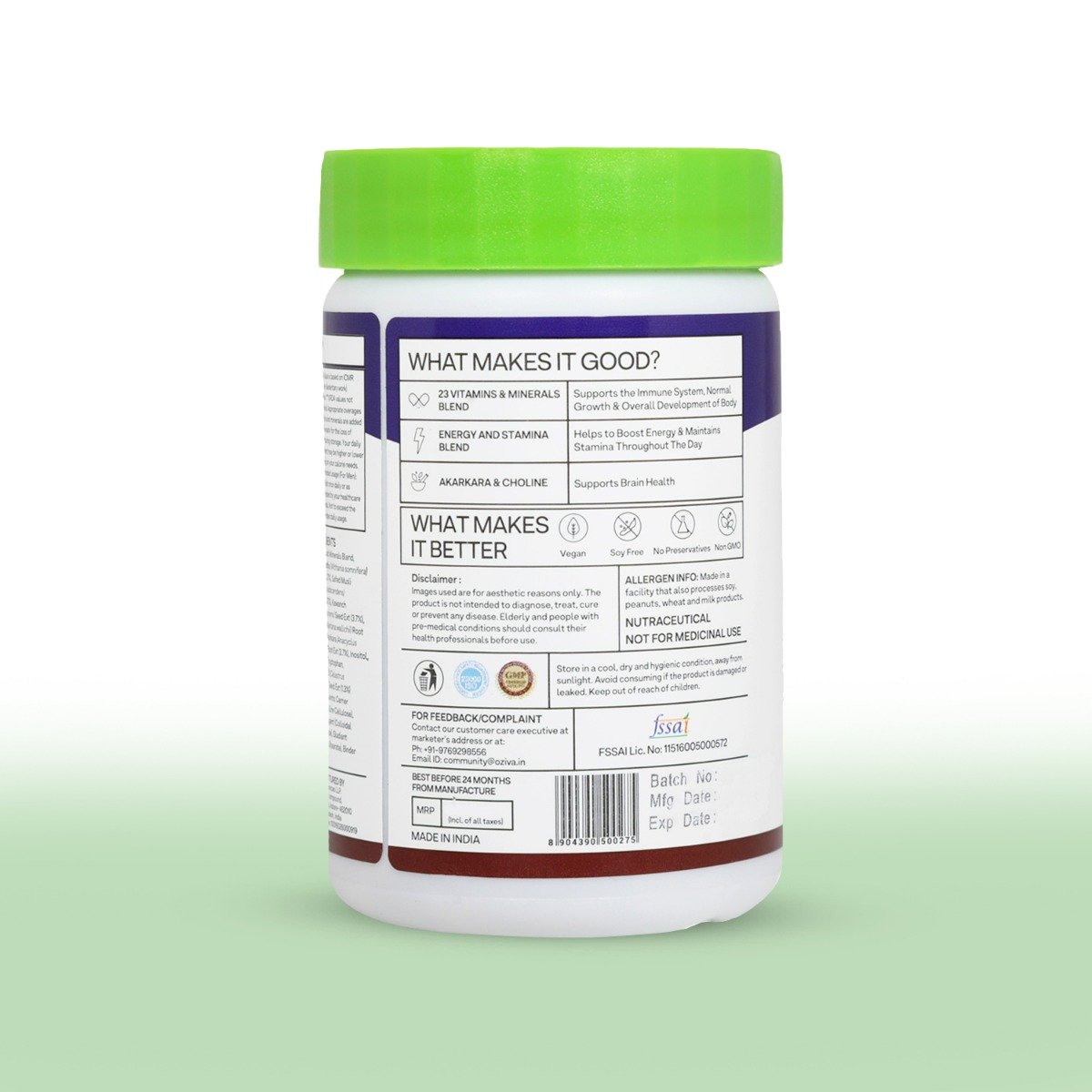 OZiva Daily Men's Multi, 60 Tablets, Pack of 1 OZiva Daily Men's Multi, 60 Tablets, Pack of 1