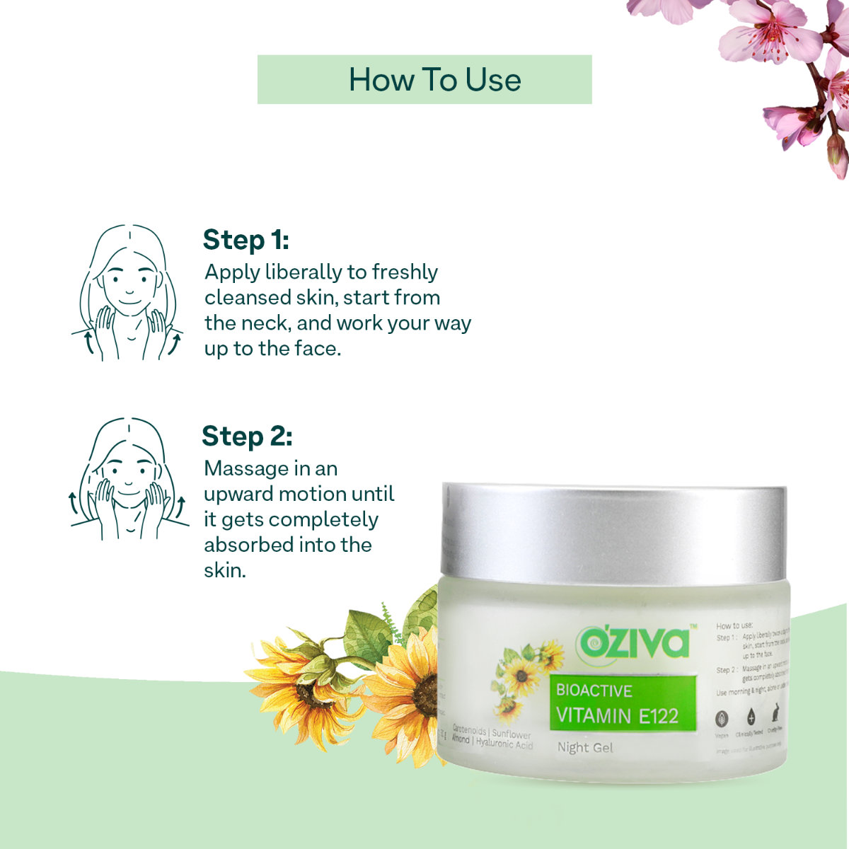 OZiva Bioactive Vitamin E122 Night Gel, 50 gm, Pack of 1 OZiva Bioactive Vitamin E122 Night Gel, 50 gm, Pack of 1