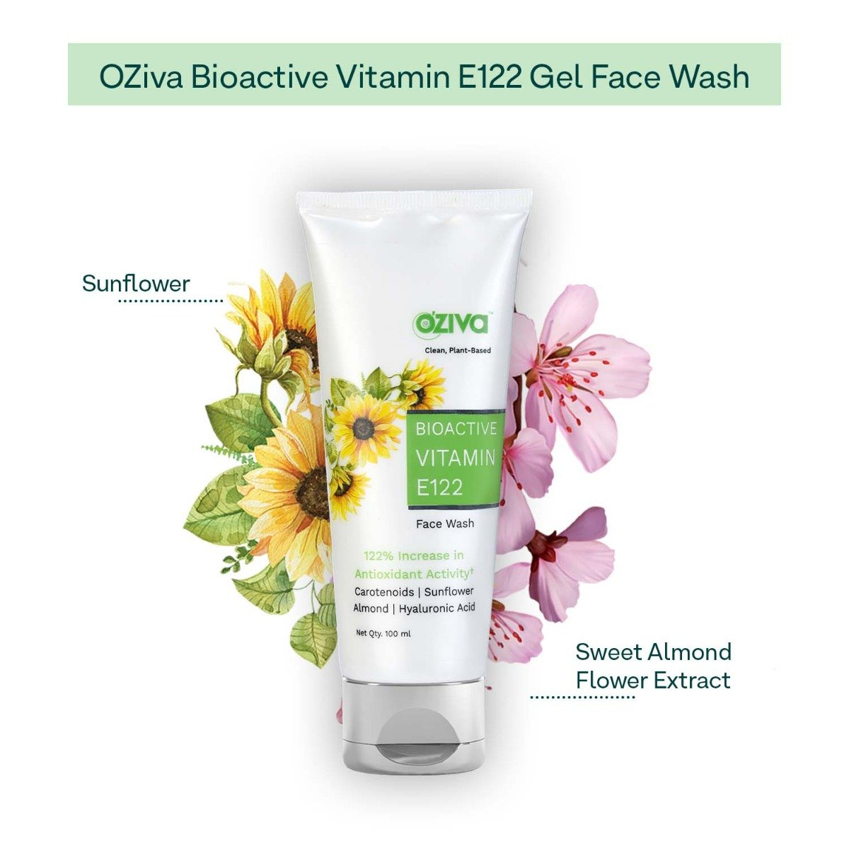 OZiva Bioactive Vitamin E122 Face Wash, 100 ml, Pack of 1 OZiva Bioactive Vitamin E122 Face Wash, 100 ml, Pack of 1