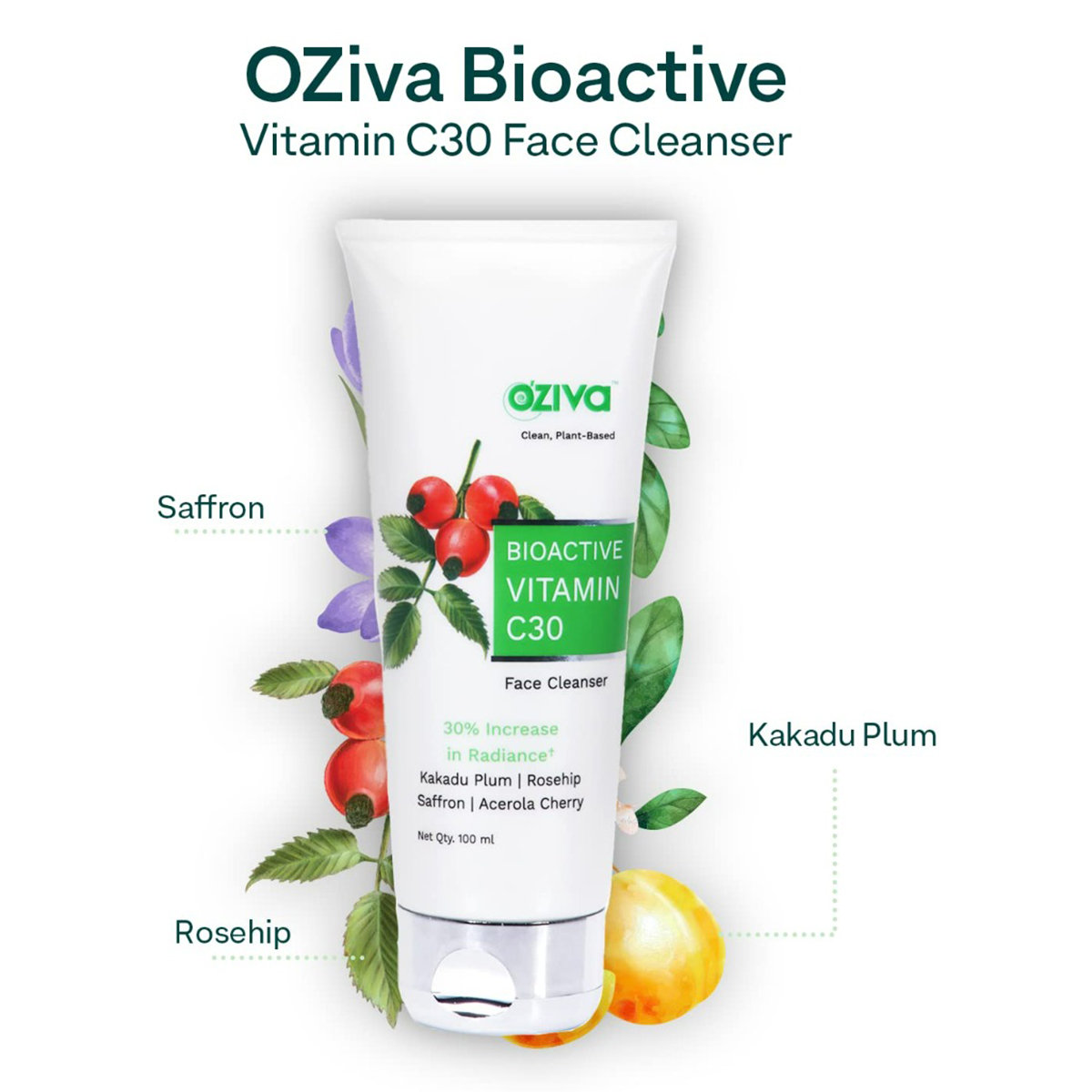 OZiva Bioactive Vitamin C30 Face Cleanser, 100 ml, Pack of 1 OZiva Bioactive Vitamin C30 Face Cleanser, 100 ml, Pack of 1