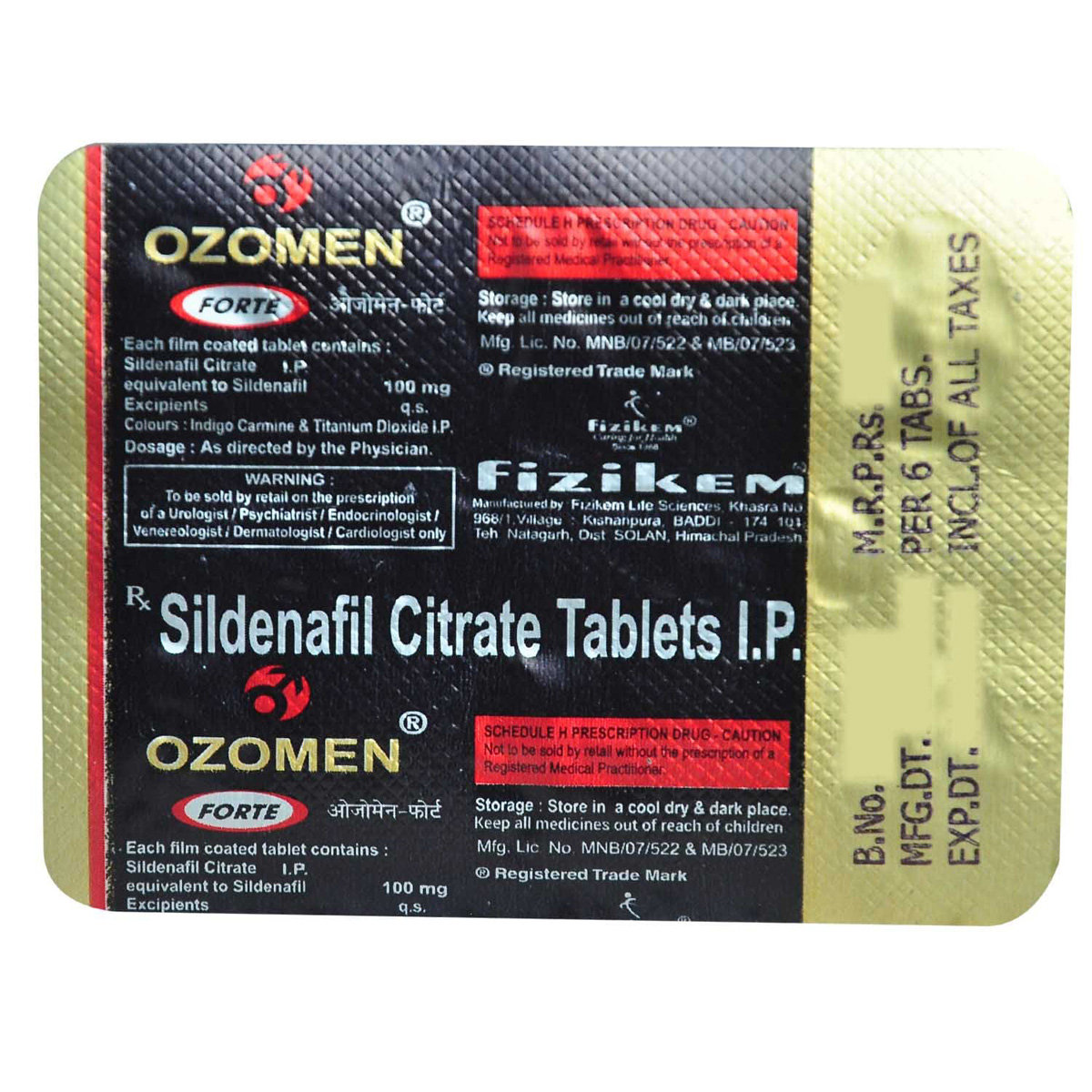 Ozomen Forte 100 Tablet 6's, Pack of 6 TABLETS Ozomen Forte 100 Tablet 6's, Pack of 6 TABLETS