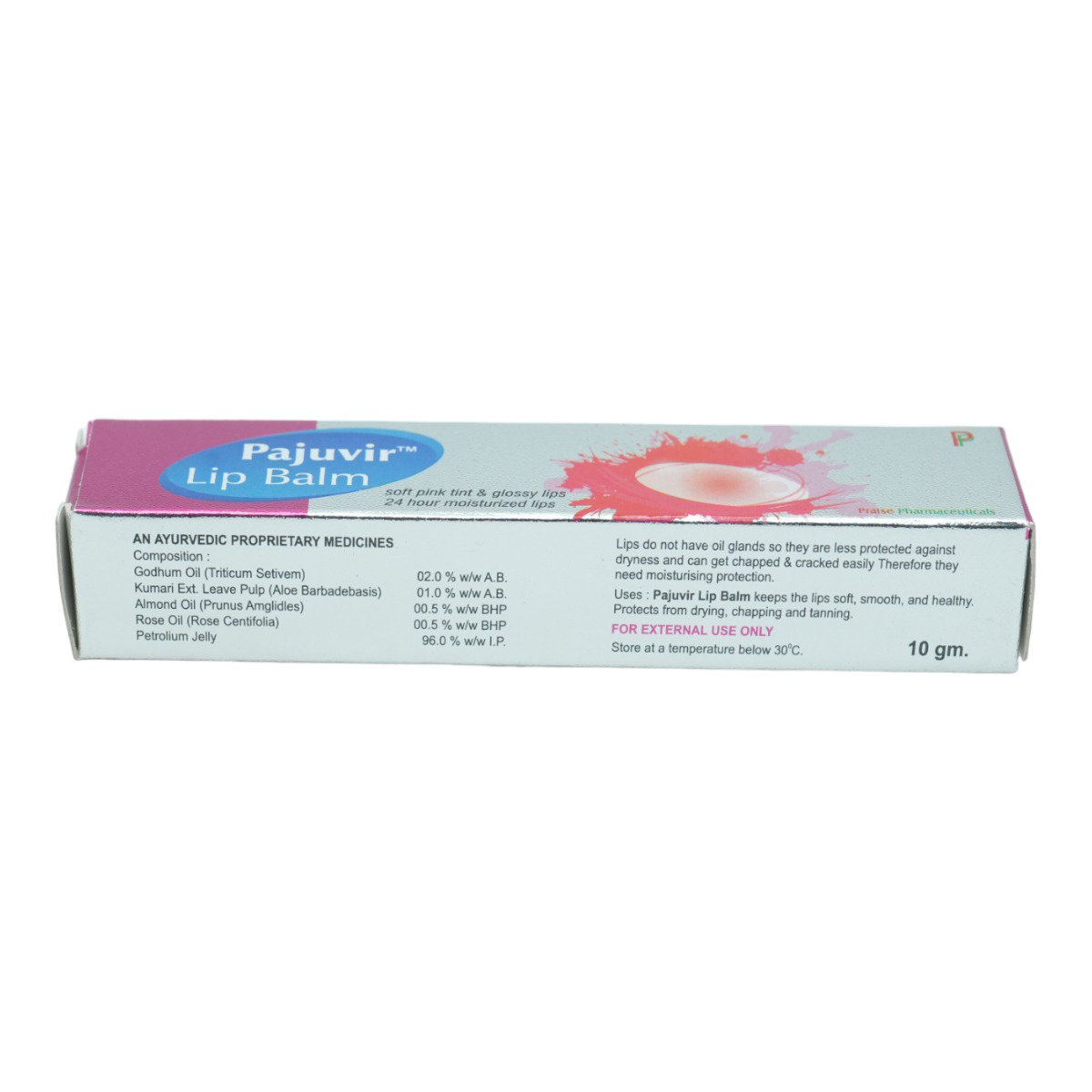 Pajuvir Lip Balm 10 gm, Pack of 1 Pajuvir Lip Balm 10 gm, Pack of 1