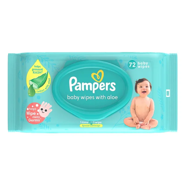 Pampers Baby Wipes with Aloe, 72 Count, Pack of 1