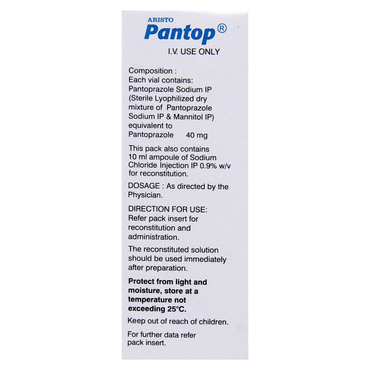 Pantop Injection 1's, Pack of 1 INJECTION Pantop Injection 1's, Pack of 1 INJECTION
