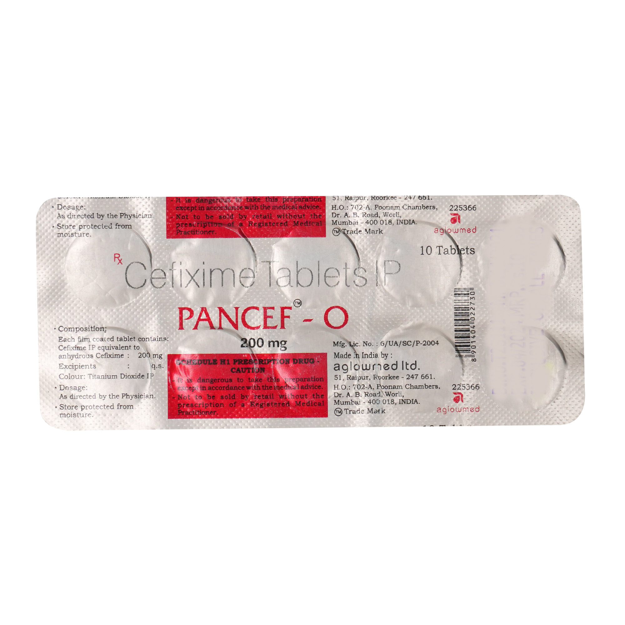 Pancef O 200 mg Tablet 10's, Pack of 10 TabletS Pancef O 200 mg Tablet 10's, Pack of 10 TabletS