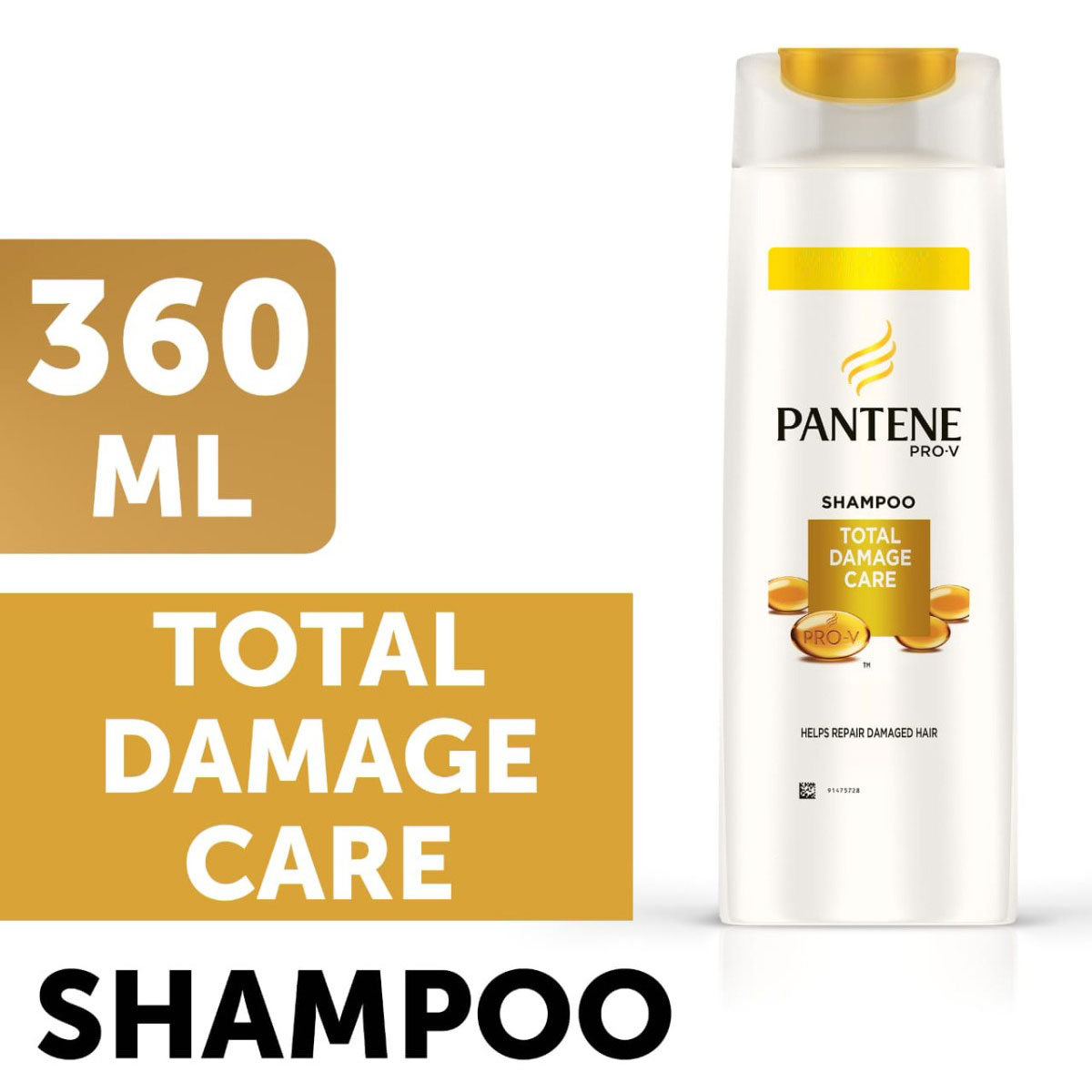 Pantene Pro-V Total Damage Care Shampoo, 340 ml, Pack of 1 Pantene Pro-V Total Damage Care Shampoo, 340 ml, Pack of 1
