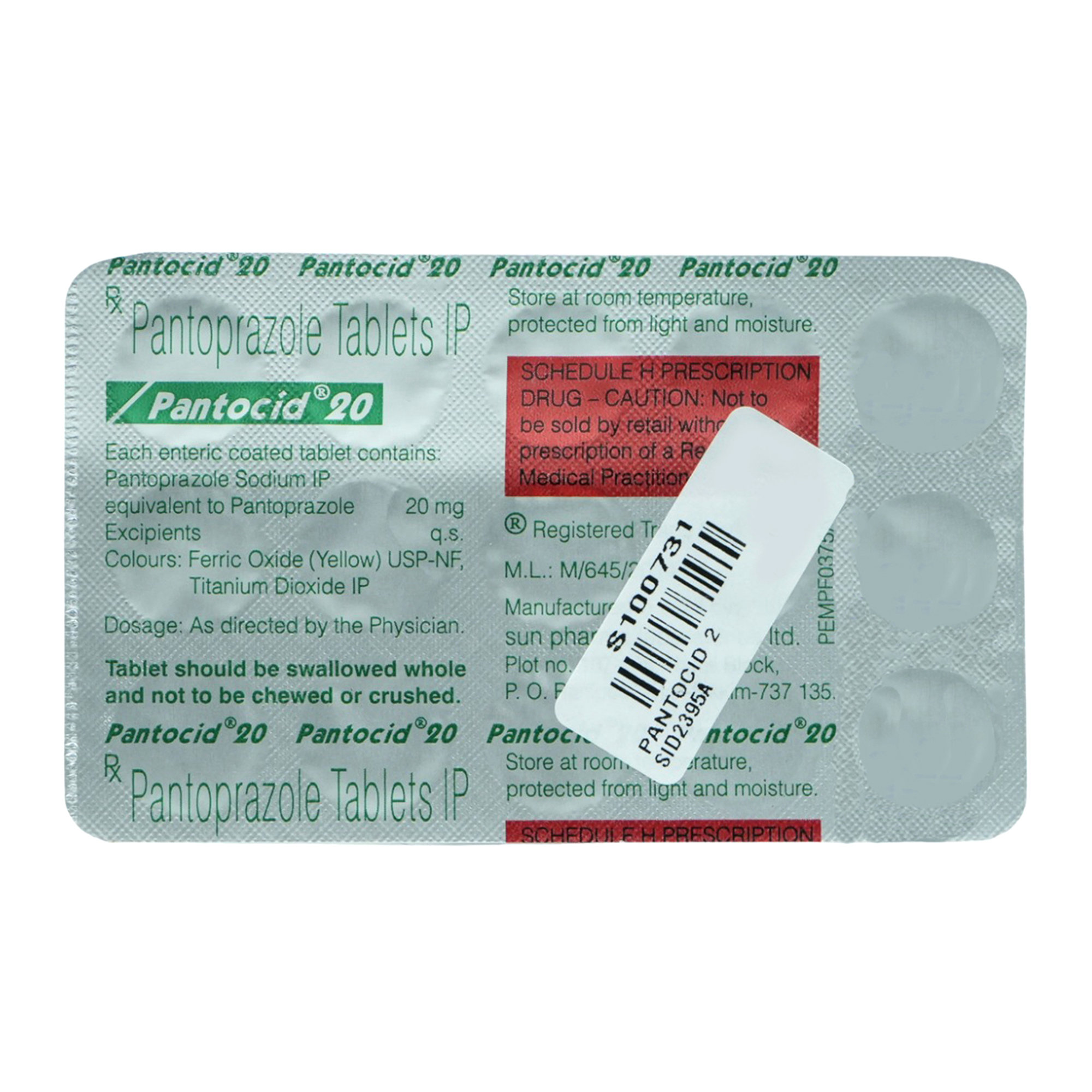 Pantocid 20 Tablet 15's, Pack of 15 TABLETS Pantocid 20 Tablet 15's, Pack of 15 TABLETS