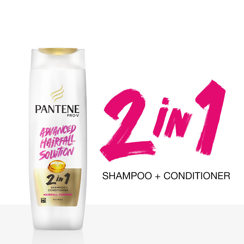 Pantene Pro-V 2 In 1 Hair Fall Control Shampoo + Conditioner, 180 ml, Pack of 1 Pantene Pro-V 2 In 1 Hair Fall Control Shampoo + Conditioner, 180 ml, Pack of 1