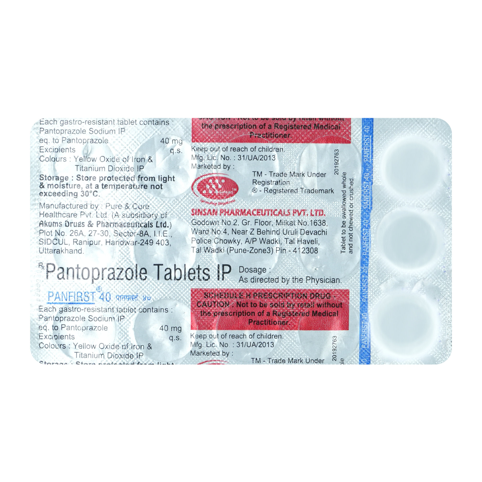 Panfirst 40 mg Tablet 15's, Pack of 15 TabletS Panfirst 40 mg Tablet 15's, Pack of 15 TabletS