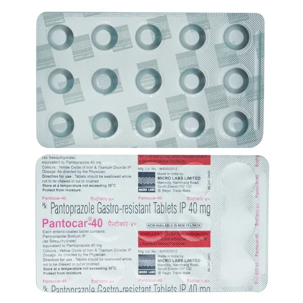 Pantocar-40 Tablet 15's, Pack of 15 TabletS