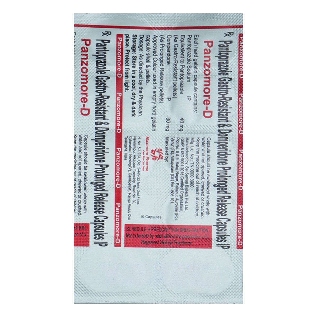Panzomore-D Capsule 10's, Pack of 10 Panzomore-D Capsule 10's, Pack of 10