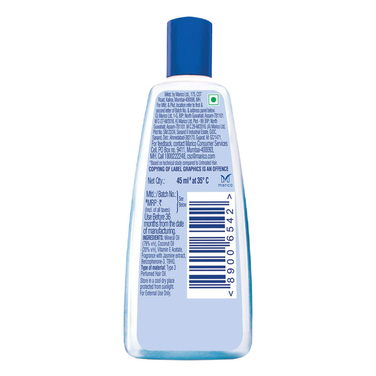 Parachute Advanced Jasmine Coconut Hair Oil 45ml, Pack of 1 Parachute Advanced Jasmine Coconut Hair Oil 45ml, Pack of 1