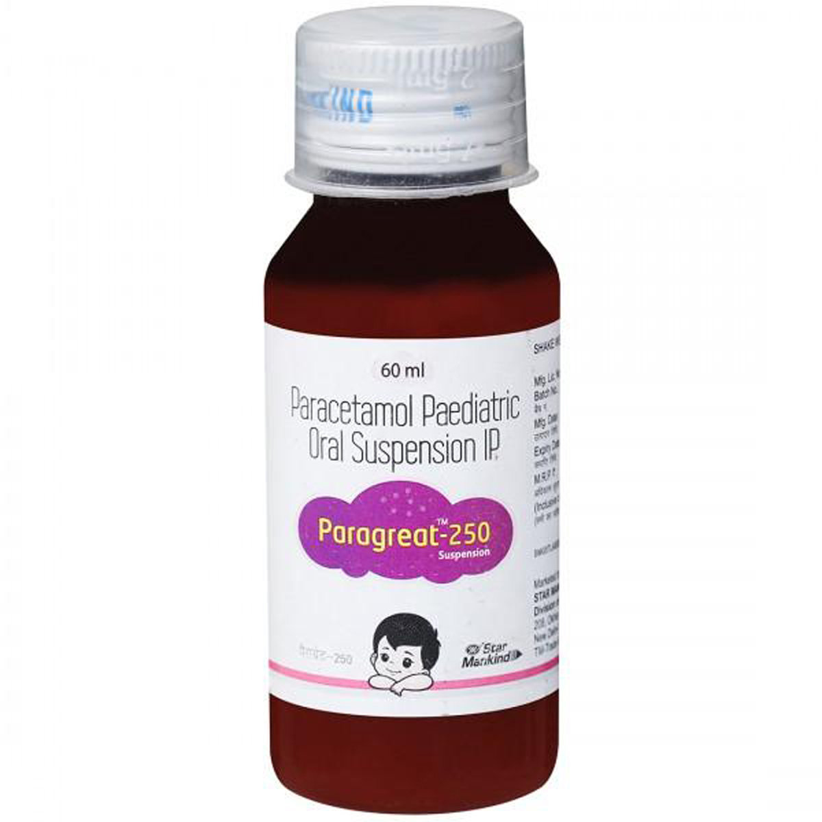 Paragreat-250 mg Suspension 60 ml, Pack of 1 Liquid Paragreat-250 mg Suspension 60 ml, Pack of 1 Liquid