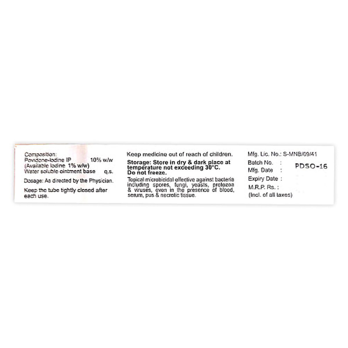 Pdson 10% Ointment 20 gm, Pack of 1 OINTMENT Pdson 10% Ointment 20 gm, Pack of 1 OINTMENT