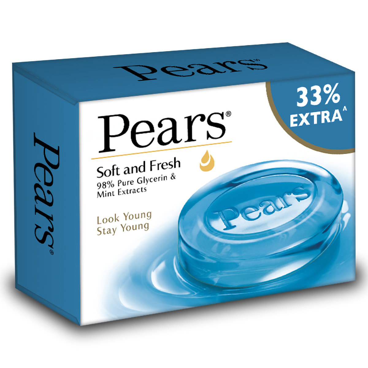 Pears Soft & Fresh Soap 75 gm | 98% Pure Glycerin & Mint Extract | Keeps Skin Refreshed & Moisturised During Harsh Summer, Pack of 1 Pears Soft & Fresh Soap 75 gm | 98% Pure Glycerin & Mint Extract | Keeps Skin Refreshed & Moisturised During Harsh Summer, Pack of 1
