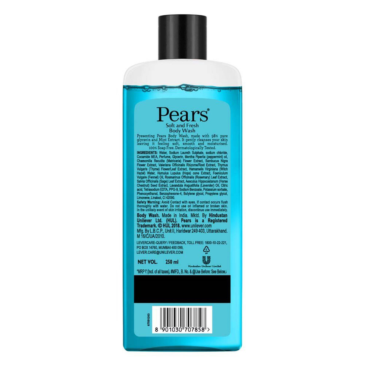 Pears Soft & Fresh Body Wash 250 ml | 98% Glycerin & Mint Extract | Gently Cleanses Skin | Soap Free, Pack of 1 Pears Soft & Fresh Body Wash 250 ml | 98% Glycerin & Mint Extract | Gently Cleanses Skin | Soap Free, Pack of 1