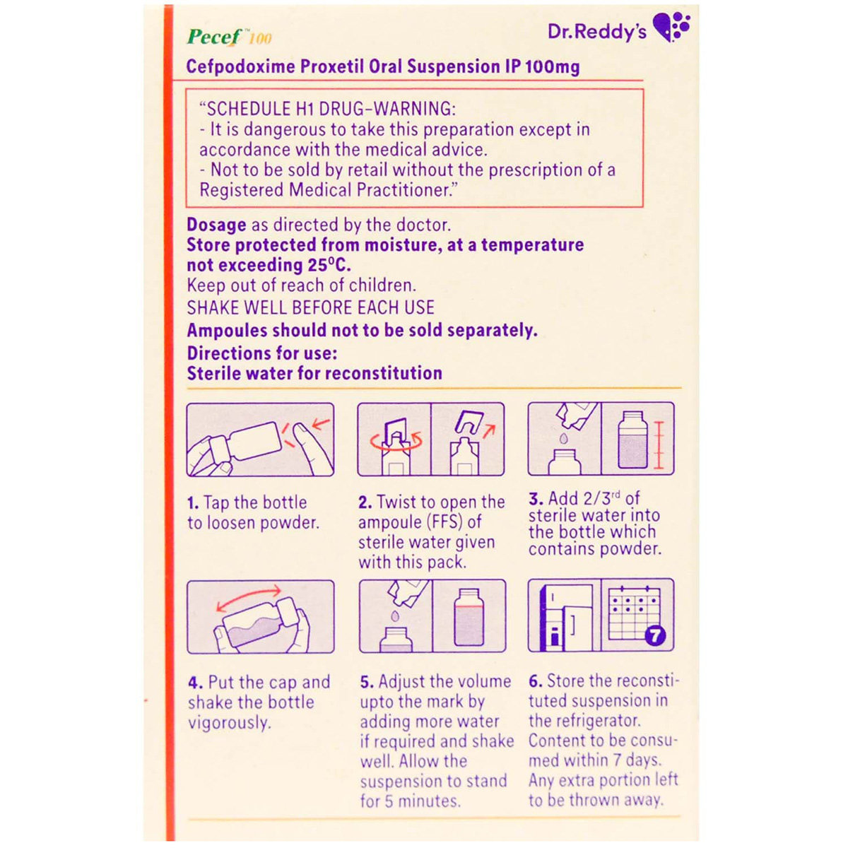Pecef 100 Oral Suspension 30 ml, Pack of 1 Oral Suspension Pecef 100 Oral Suspension 30 ml, Pack of 1 Oral Suspension