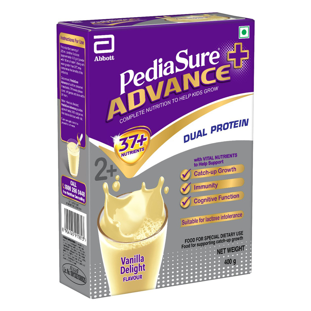 Pediasure Advance+ Vanilla Delight Flavour Nutrition Powder, 400 gm Refill Pack, Pack of 1 Pediasure Advance+ Vanilla Delight Flavour Nutrition Powder, 400 gm Refill Pack, Pack of 1