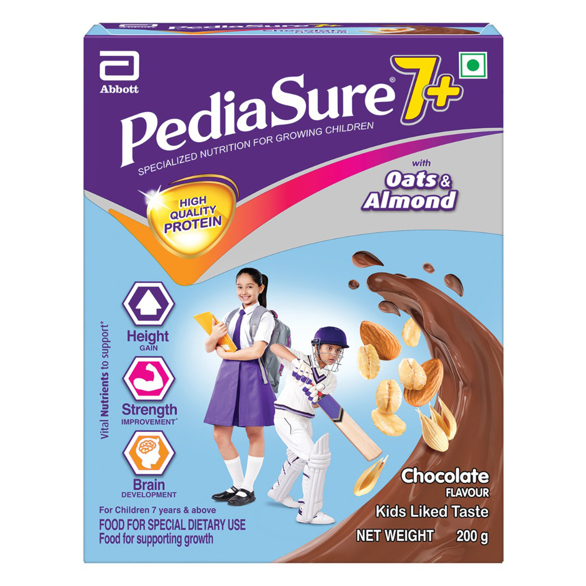Pediasure 7+ Chocolate Flavour Specialized Nutrition Powder for Growing Children, 200 gm, Pack of 1 Pediasure 7+ Chocolate Flavour Specialized Nutrition Powder for Growing Children, 200 gm, Pack of 1