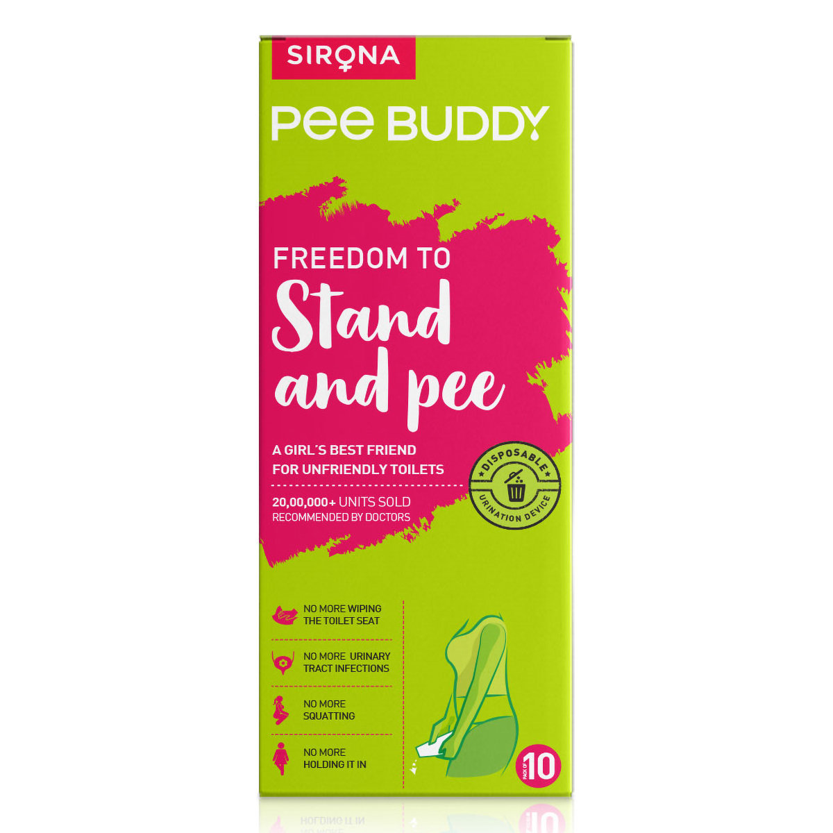 PeeBuddy Freedom to Stand and Pee Disposable Urination Device for Women, 10 Count, Pack of 1 PeeBuddy Freedom to Stand and Pee Disposable Urination Device for Women, 10 Count, Pack of 1