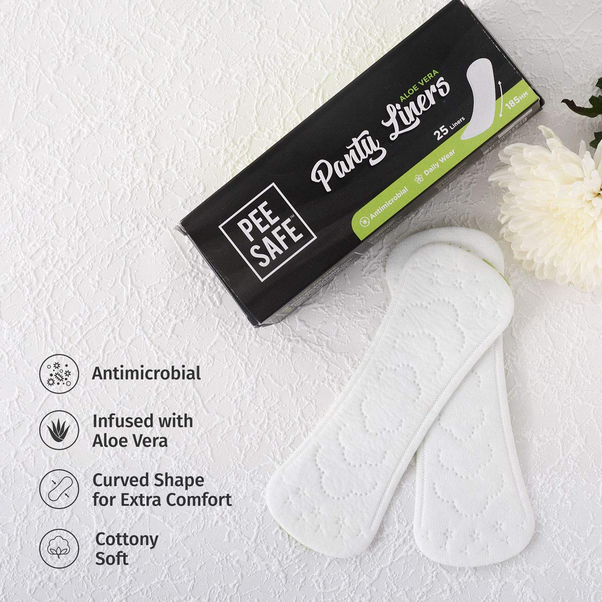 Pee Safe Aloe Vera Panty Liners, 20 Count, Pack of 1 Pee Safe Aloe Vera Panty Liners, 20 Count, Pack of 1