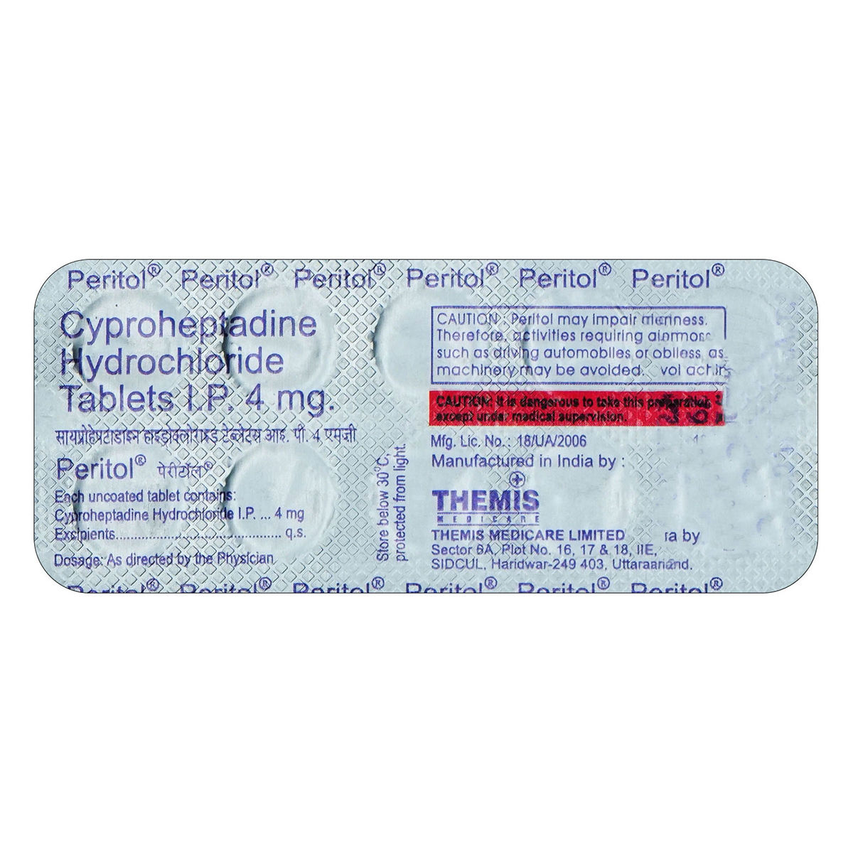 Buy Peritol 4mg Tablet 10's Online