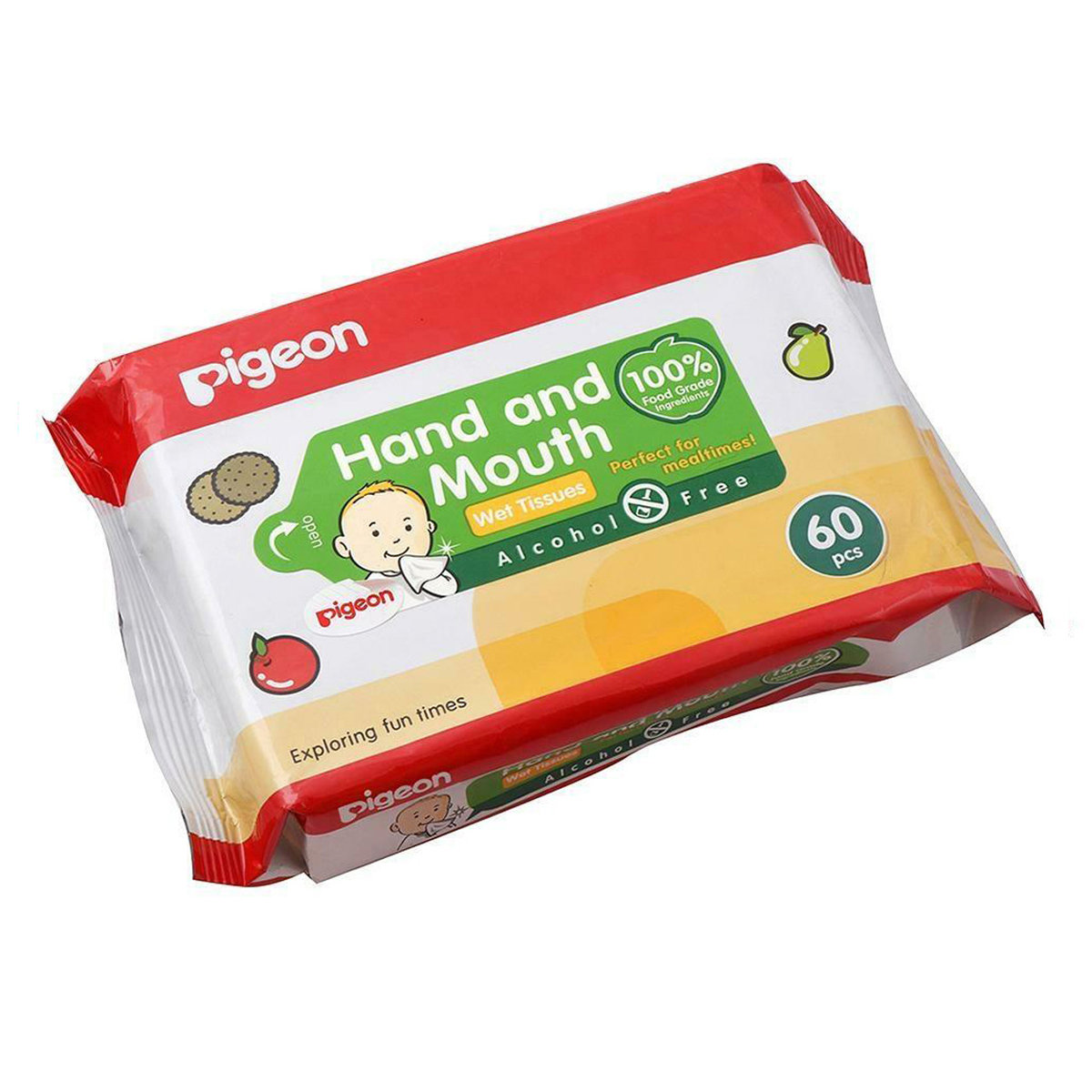 Pigeon Hand & Mouth Wipes, 60 Count, Pack of 1 Pigeon Hand & Mouth Wipes, 60 Count, Pack of 1